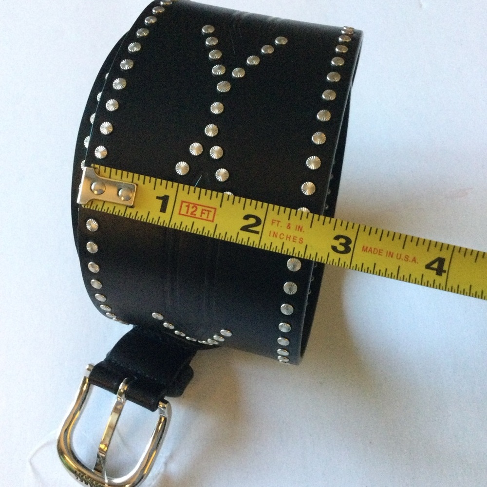 ISABEL MARANT TELMA WIDE STUDDED LEATHER BELT L/XL 90cm NWOT - Picture 3 of 16